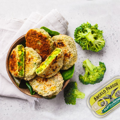 Frittelle di broccoli e Filetti di sgombro