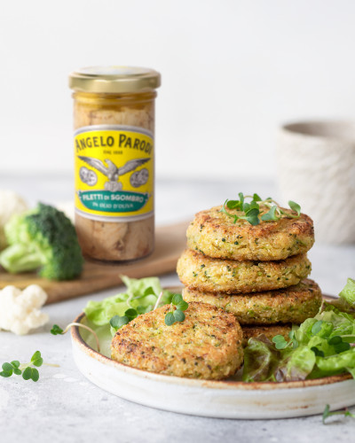 Burger di quinoa con broccoli, cavolfiore e Filetti di Sgombro Angelo Parodi