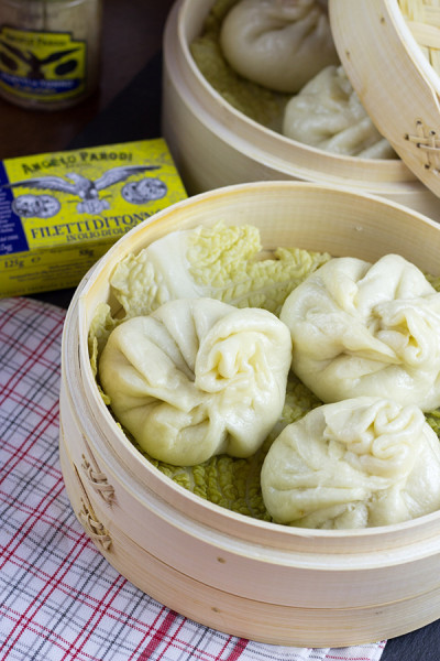 Baozi ripieni all’italiana con Trancio di Tonno in Olio d'Oliva Angelo Parodi