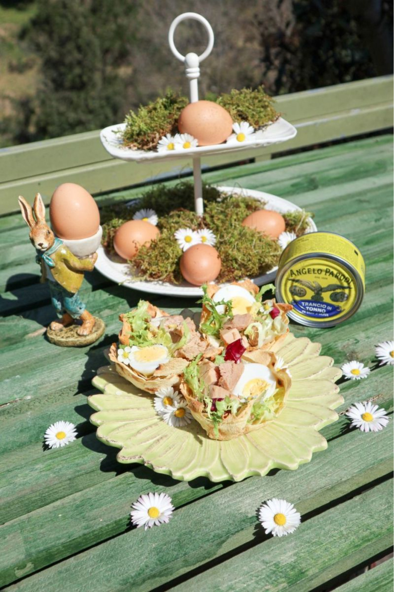 Cestini di primavera con Trancio di Tonno in Olio d'Oliva Angelo Parodi