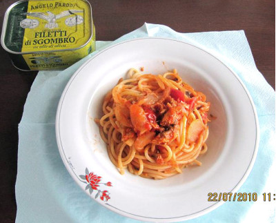 Spaghetti gustosi ai Filetti di Sgombro in Olio d'Oliva Angelo Parodi