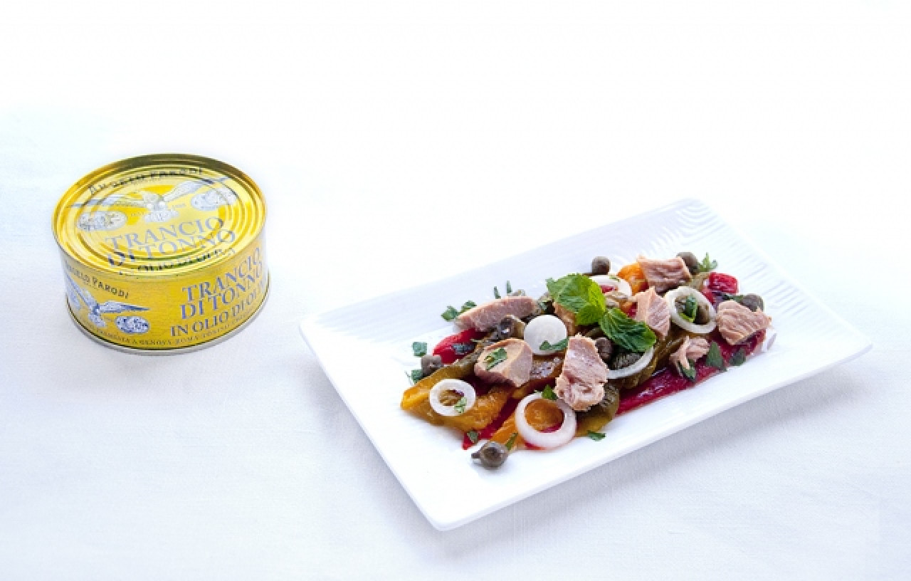 Insalata di peperoni arrostiti e Trancio di Tonno in Olio d'Oliva Angelo Parodi