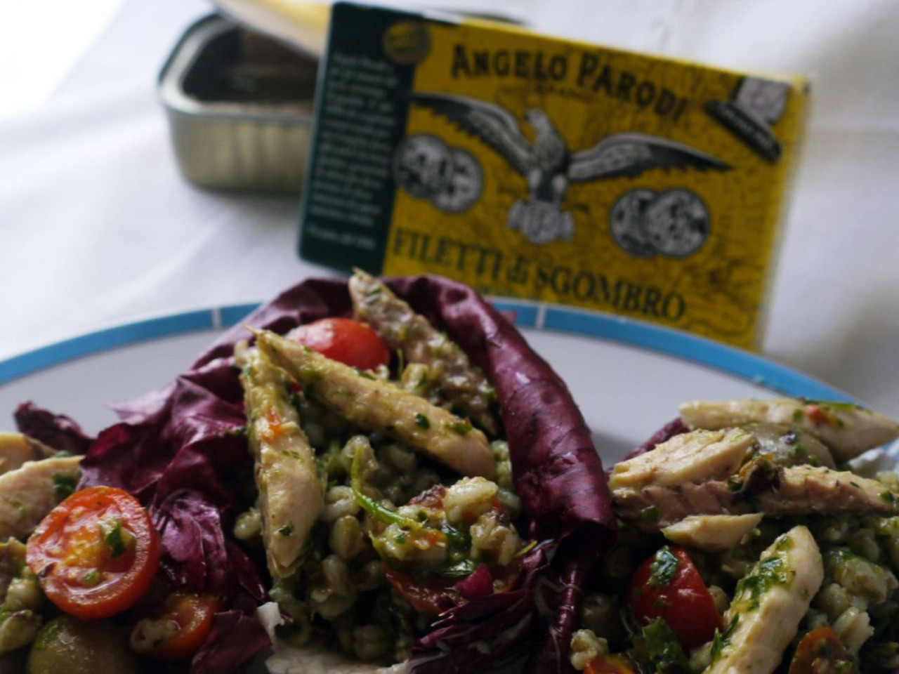 Insalata di farro e Filetti di Sgombro in Olio d'Oliva Angelo Parodi