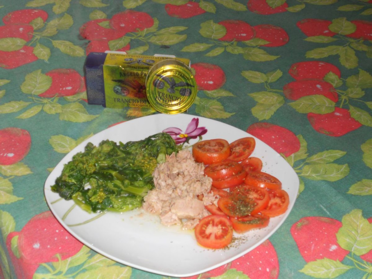 Spuntino tricolore con Trancio di Tonno in Olio d'Oliva Angelo Parodi