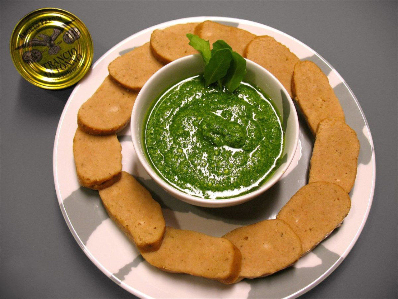 Polpettone di Trancio di Tonno in Olio d'Oliva Angelo Parodi con salsa di rucola