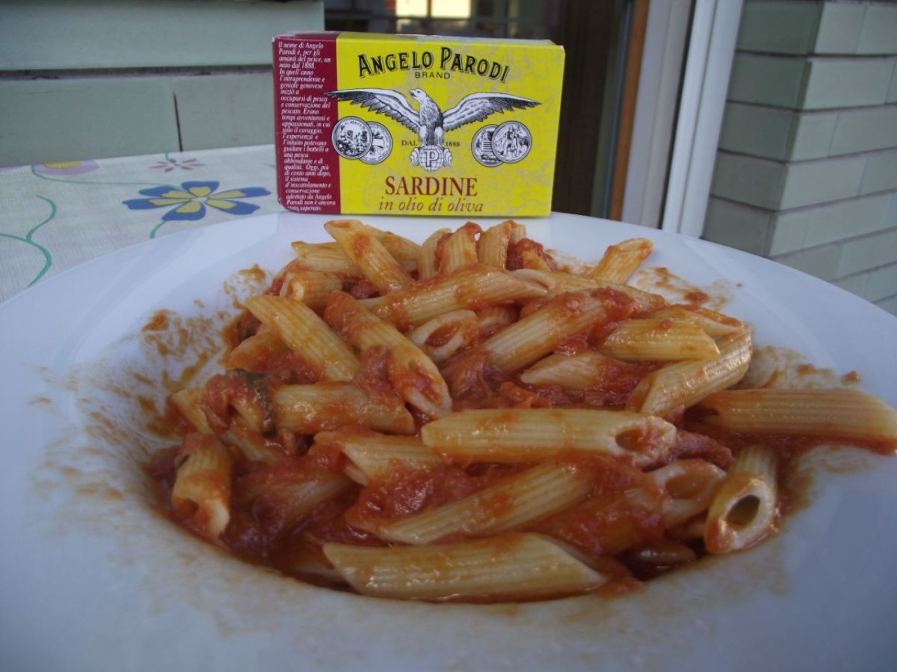 Penne al sugo di Filetti di Tonno e Filetti di Sardine in Olio d'Oliva Angelo Parodi