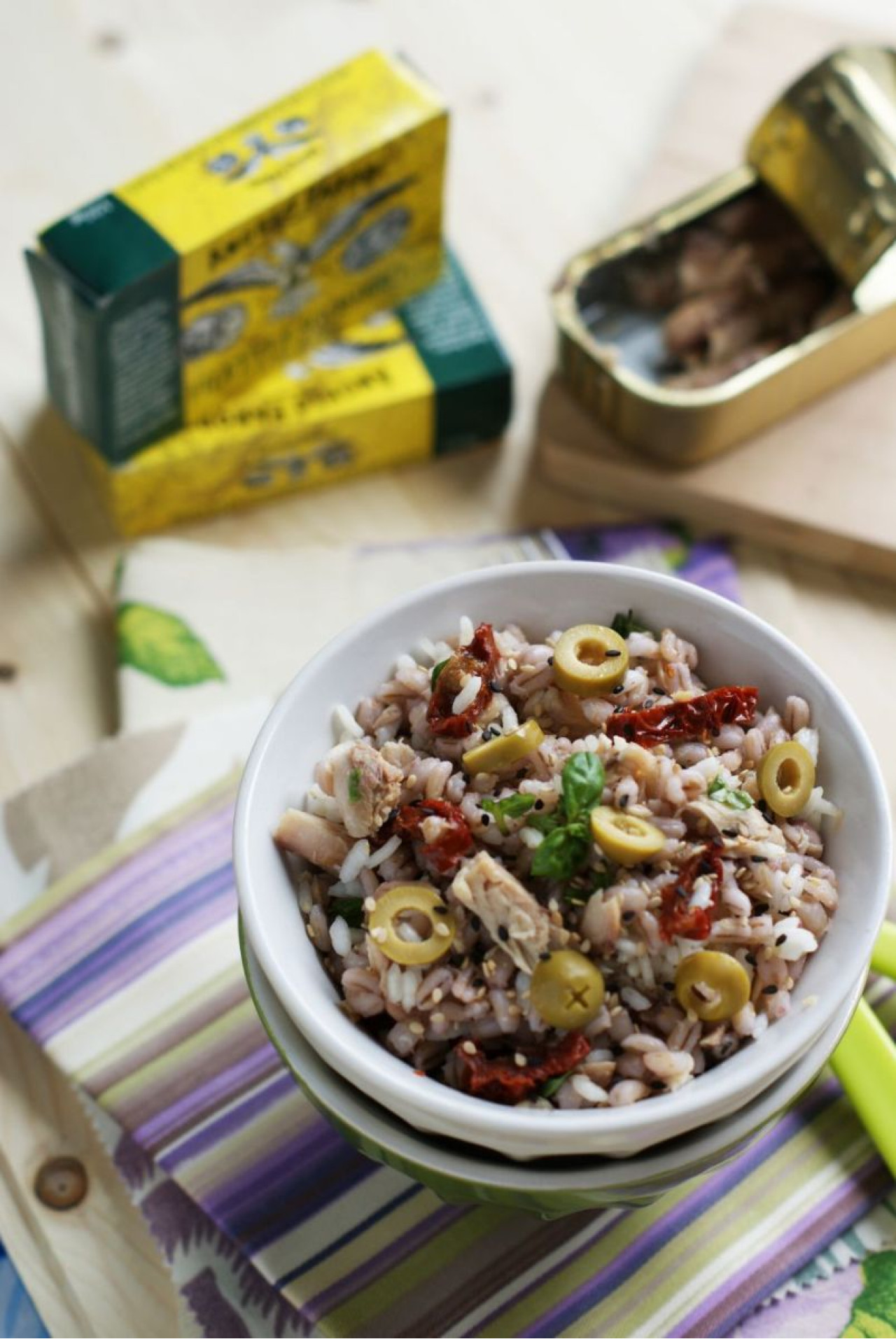 Insalata tricolore di orzo, riso e Filetti di Sgombro in Olio d'Oliva Angelo Parodi 