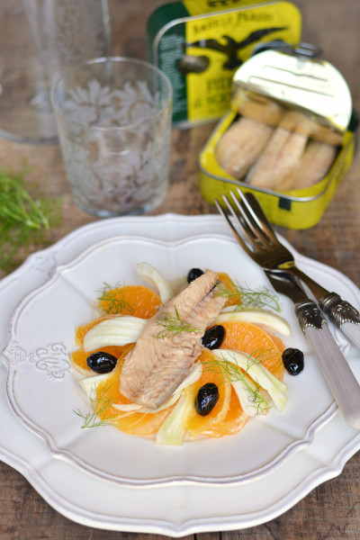 Insalata di arance, finocchi e Filetti di Sgombro in Olio d'Oliva Angelo Parodi