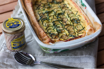 Torta alle Zucchine e Filetti di Tonno in Olio d'Oliva Angelo Parodi