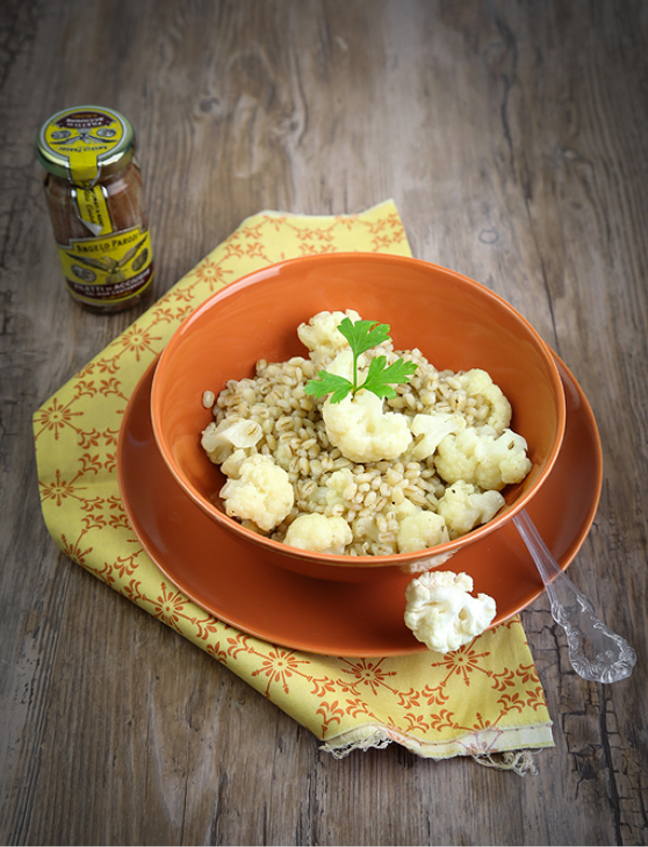 Insalata di orzo, cavolfiore e Filetti di Acciughe del Mar Cantabrico Angelo Parodi