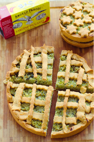 Crostata di broccoli e Sardine Piccanti in Olio d'Oliva Angelo Parodi