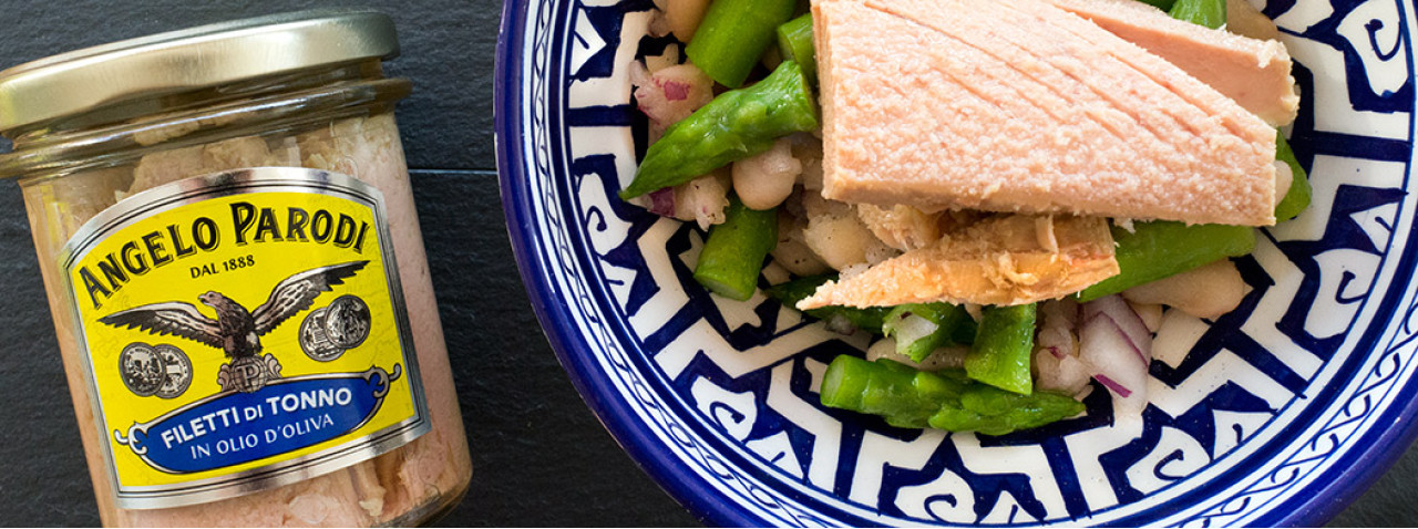 Detox – Insalata di Filetti di Tonno in Olio d'Oliva Angelo Parodi, cannellini e asparagi