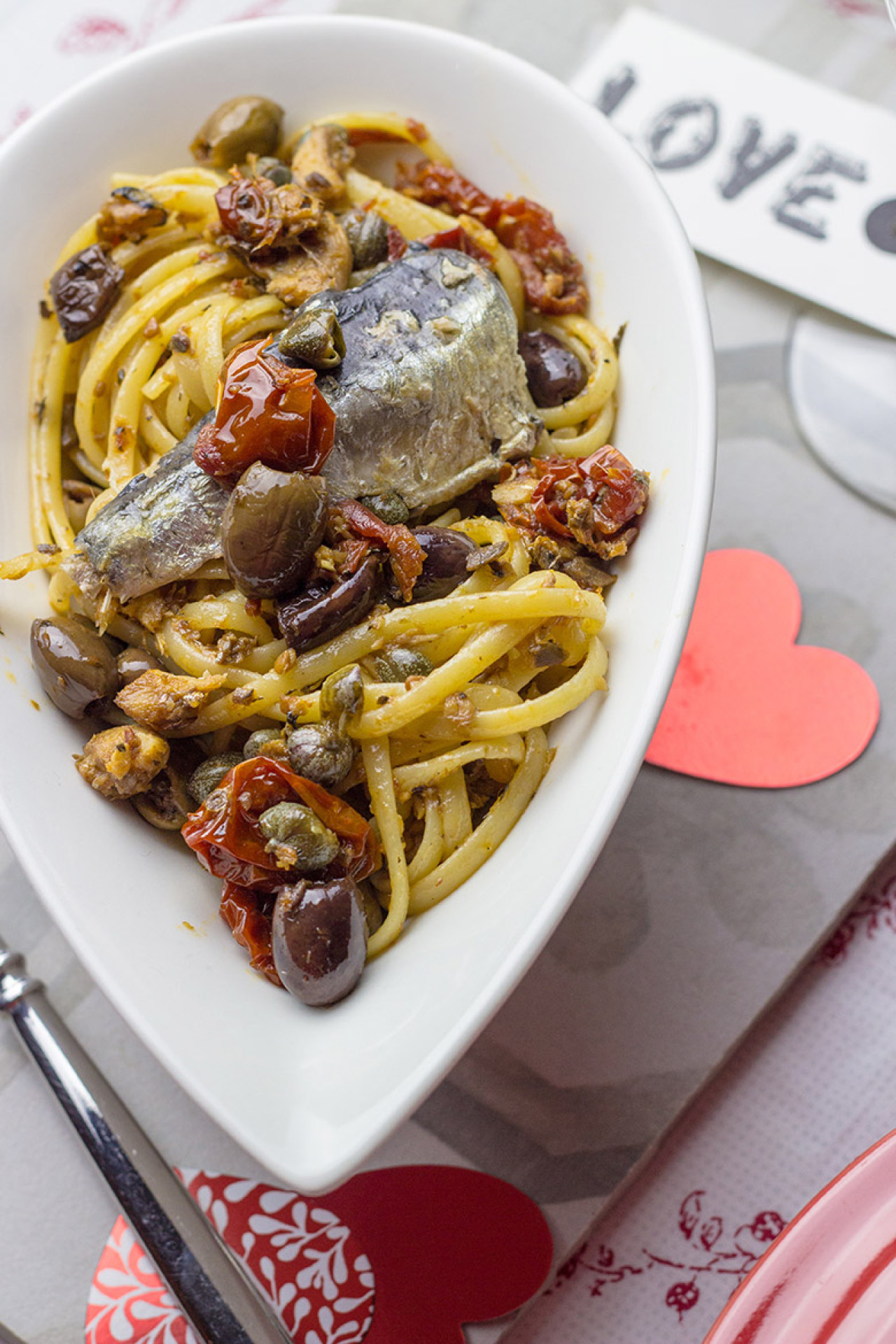 Linguine con Filetti di Sardine in Olio d'Oliva Angelo Parodi alla mediterranea