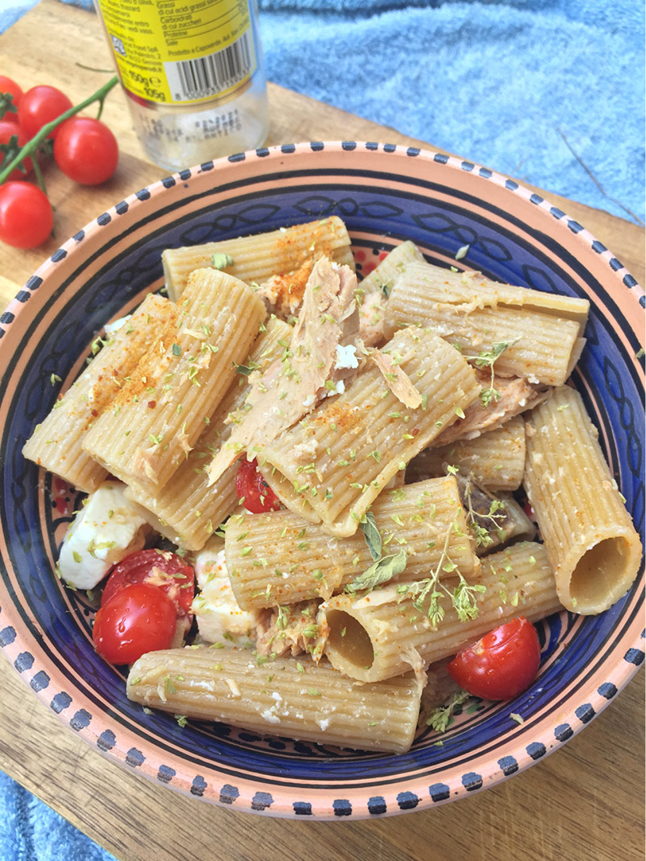 Insalata di pasta all’italiana con Filetti di Tonno all'Olio d'Oliva Angelo Parodi