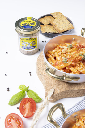 Umbricelli alla spoletina con Filetti di Tonno in Olio d’Oliva Angelo Parodi 