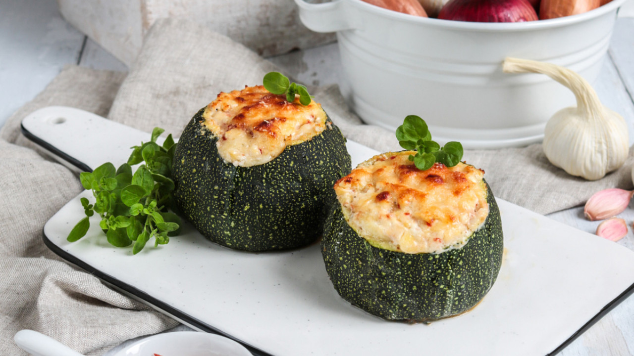 Zucchine tonde ripiene di Grana Padano e Trancio di Tonno in Olio d’Oliva Angelo Parodi